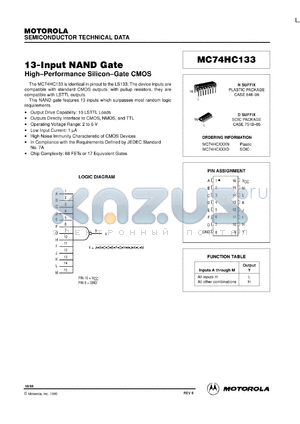 MC74HC133D datasheet - 13-input NAND gate