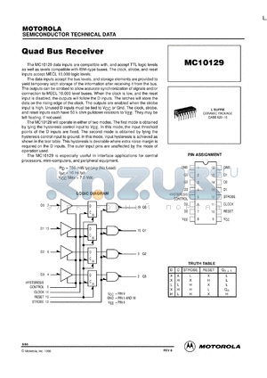 MC10129L datasheet - Quad bus translator