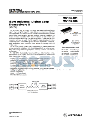 MC145421P datasheet - ISDN universal digital loop transceiver II