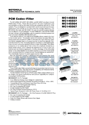 MC145567L datasheet - PCM codec-filter