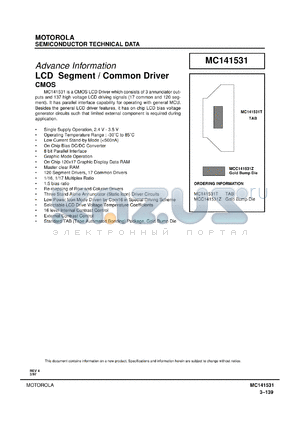 MC141531T datasheet - LCD segment/common driver