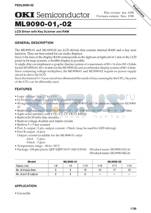 ML9090-01GA datasheet - LCD driver with key scanner and RAM