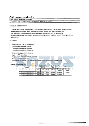 MSC23B136D-70DS4 datasheet - 1,048,576 word by 36-bit dynamic RAM module