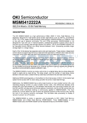 MSM5412222A-25TS-K datasheet - 262,214-word x 12-bit field memory
