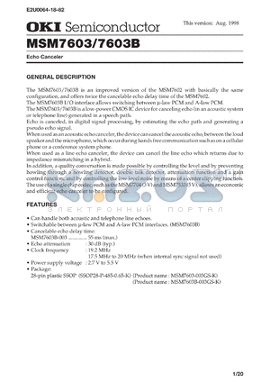 MSM7603-003GS-K datasheet - Echo canceler