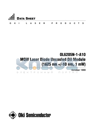 OL6201N-1-A10 datasheet - Unooled DIL module for single-mode fiber