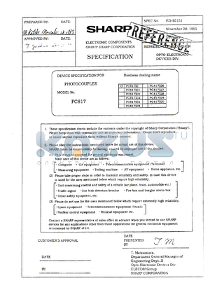 PC817XI8 datasheet - Photocoupler