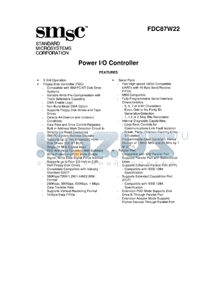 FDC87W22 datasheet - Power I/O controller