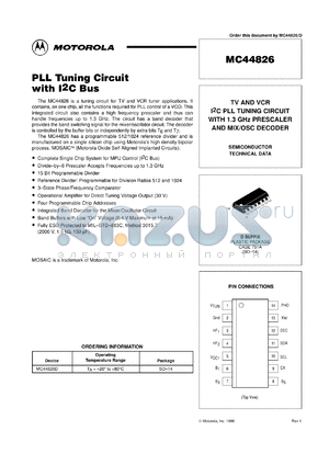 MC44826D datasheet - PLL tuning circuit