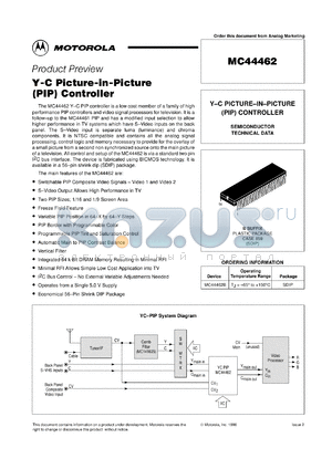 MC44462B datasheet - Y-C picture-in-picture controller