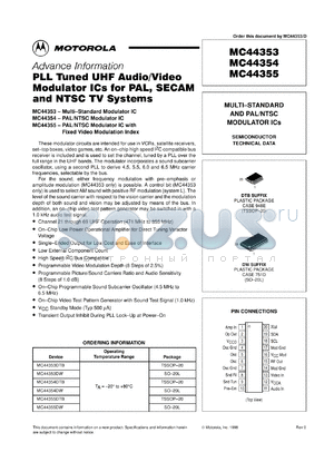 MC44355DW datasheet - Multi-standard and PAL/NRSC modulator IC