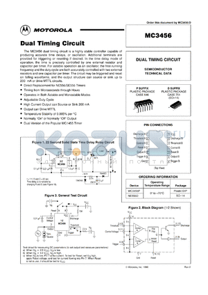 MC3456P datasheet - Dual timing circuit