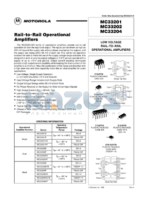 MC33204VDTB datasheet - Rail-to-rail operational amplifier