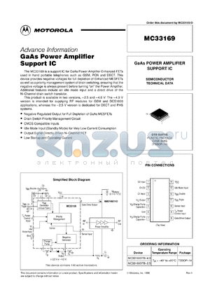 MC33169DTB-2.5 datasheet - GaAs power amplifier support IC