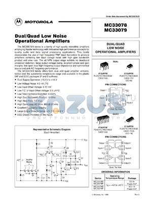 MC330079P datasheet - Dual/quade low noise operational amplifier