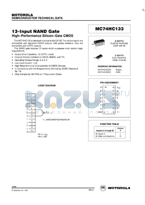 MC74HC133N datasheet - 13-input NAND gate