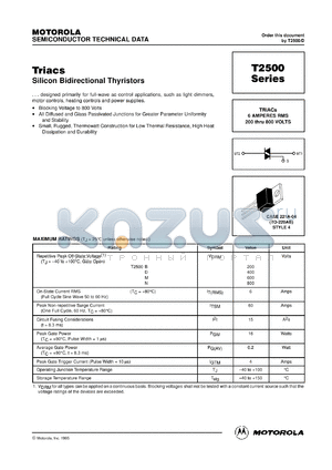 T2500N datasheet - Triac