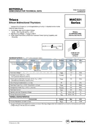 MAC321-8 datasheet - Triac