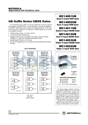 MC14023UBCL datasheet - Tripple 3-input NAND gate