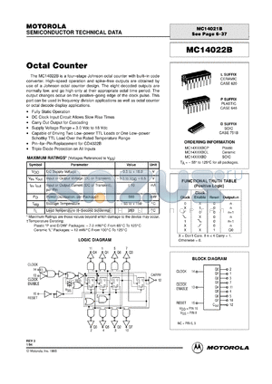 MC14022BCL datasheet - Octal counter