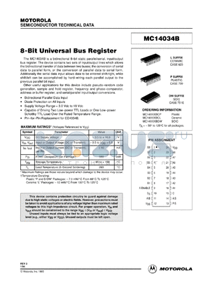 MC14034BCL datasheet - 8-bit universal bus register