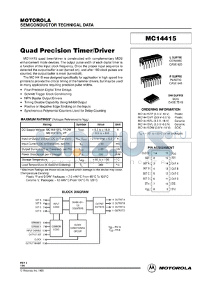 MC14415VP datasheet - Quad precision timer/driver
