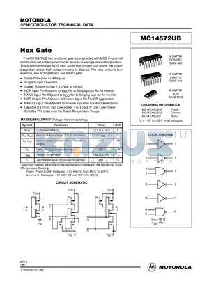 MC14572UBCL datasheet - Hex gate