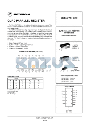 MC74F379D datasheet - Quad parallel register