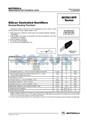 MCR218-2FP datasheet - Silicon controlled rectifier