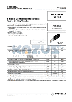 MCR218-8FP datasheet - Silicon controlled rectifier