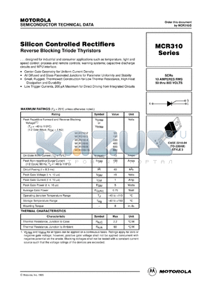 MCR310-3 datasheet - Silicon controlled rectifier