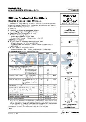 MCR706A1 datasheet - Silicon controlled rectifier