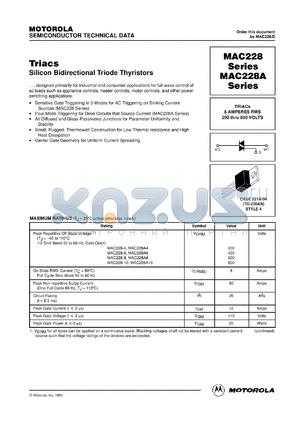 MAC228-8 datasheet - Triac