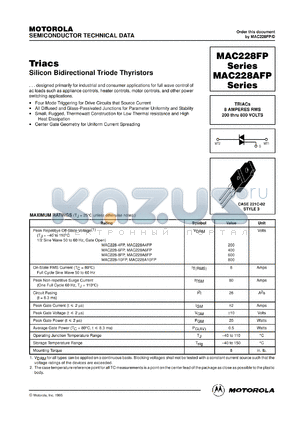 MAC228A10FP datasheet - Triac