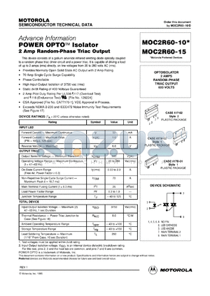 MOC2R60-10F datasheet - Power OPTO isolator