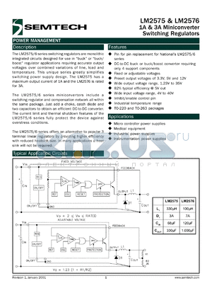 LM2575S-3.3TR datasheet - 1A & 3A miniconverter switching regulator