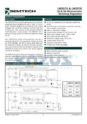 LM2576T-5-H datasheet - 1A & 3A miniconverter switching regulator