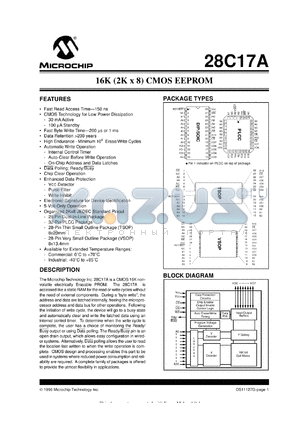 28C17A-25/P datasheet - 16K (2Kx8) CMOS EEPROM