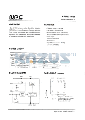 CF5750D datasheet - Analog clock CMOS IC