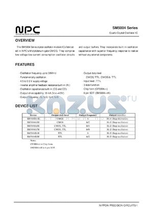 CF5004A7 datasheet - Quartz crystal oscillator IC