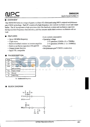 SM5623NB datasheet - Quartz crystal oscillator IC