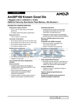 AM29F100B-120DGI1B datasheet - 1 megabit CMOS 5.0 volt-only, boot sector flash memory