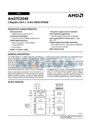AM27C2048-70PC datasheet - 2 megabit CMOS EPROM
