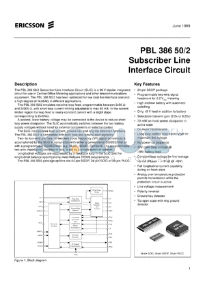 PBL38650/2SHT datasheet - Subscriber line interface circuit