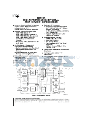 A82596CA datasheet - High-performance 32-bit local area network coprocessor