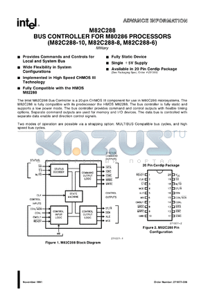 MD82C288-6 datasheet - Bus controller for M80286 processor