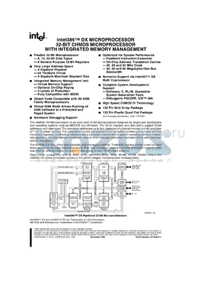 A386DX datasheet - 32-Bit CHMOS microprocessor with integrated memory management