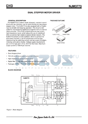 NJM3773FM3 datasheet - Dual stepper motor driver