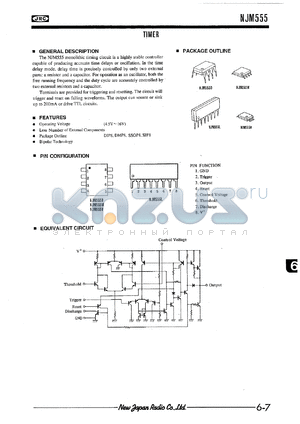 NJM555V datasheet - Timer