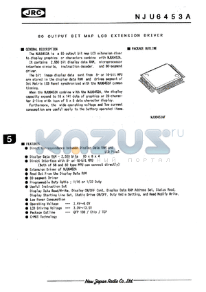 NJU6453AFC1 datasheet - 80 output BIT MAP LCD extension driver
